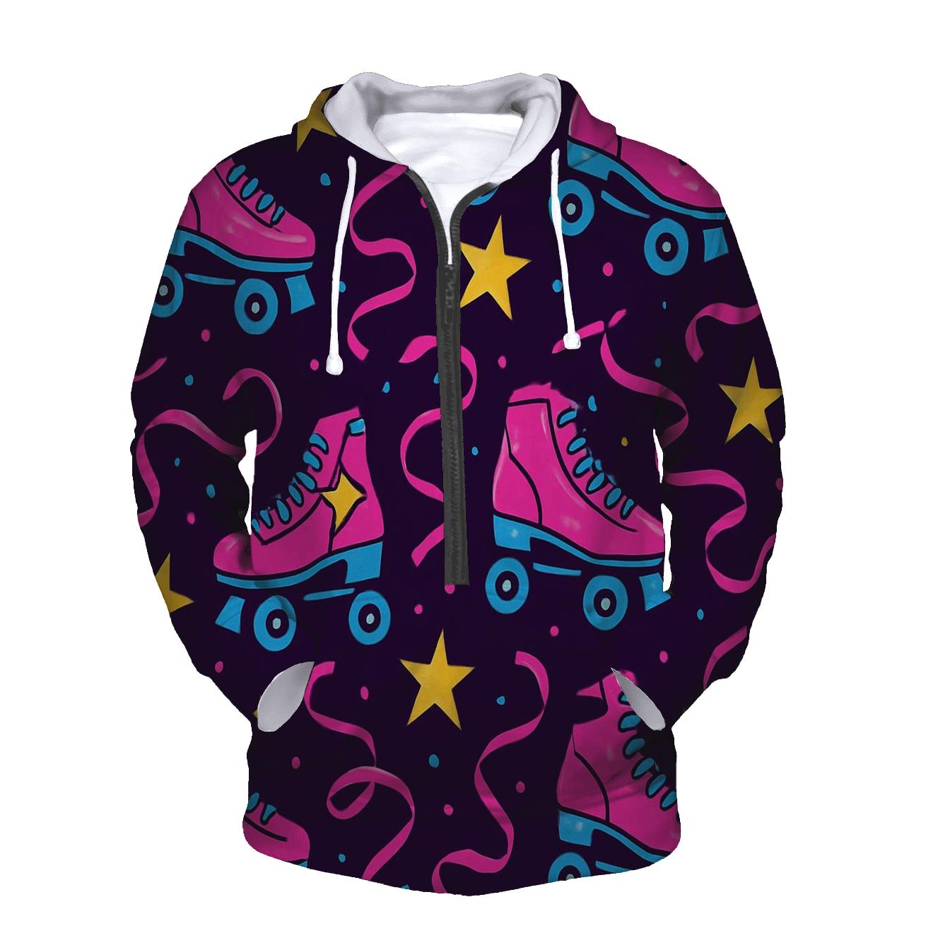 Roller Rink Neon Confetti zip-up hoodies