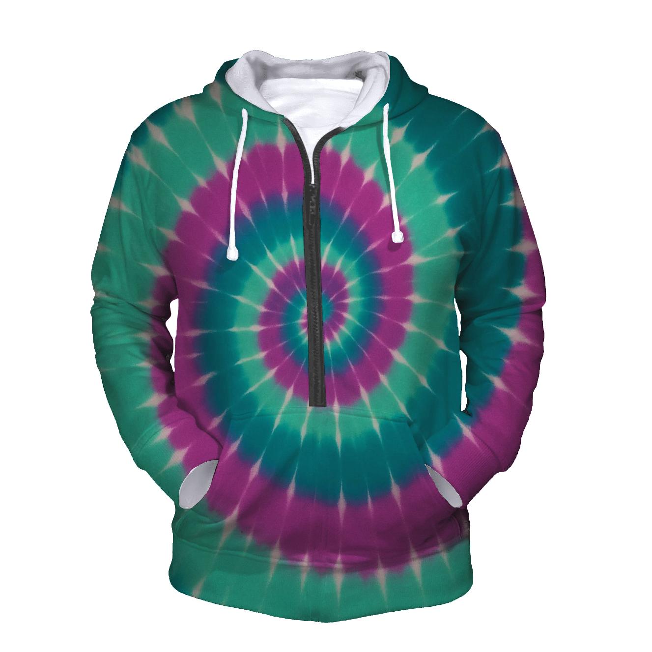 Aurora Spiral Overdye Whirlpool lightweight hoodies