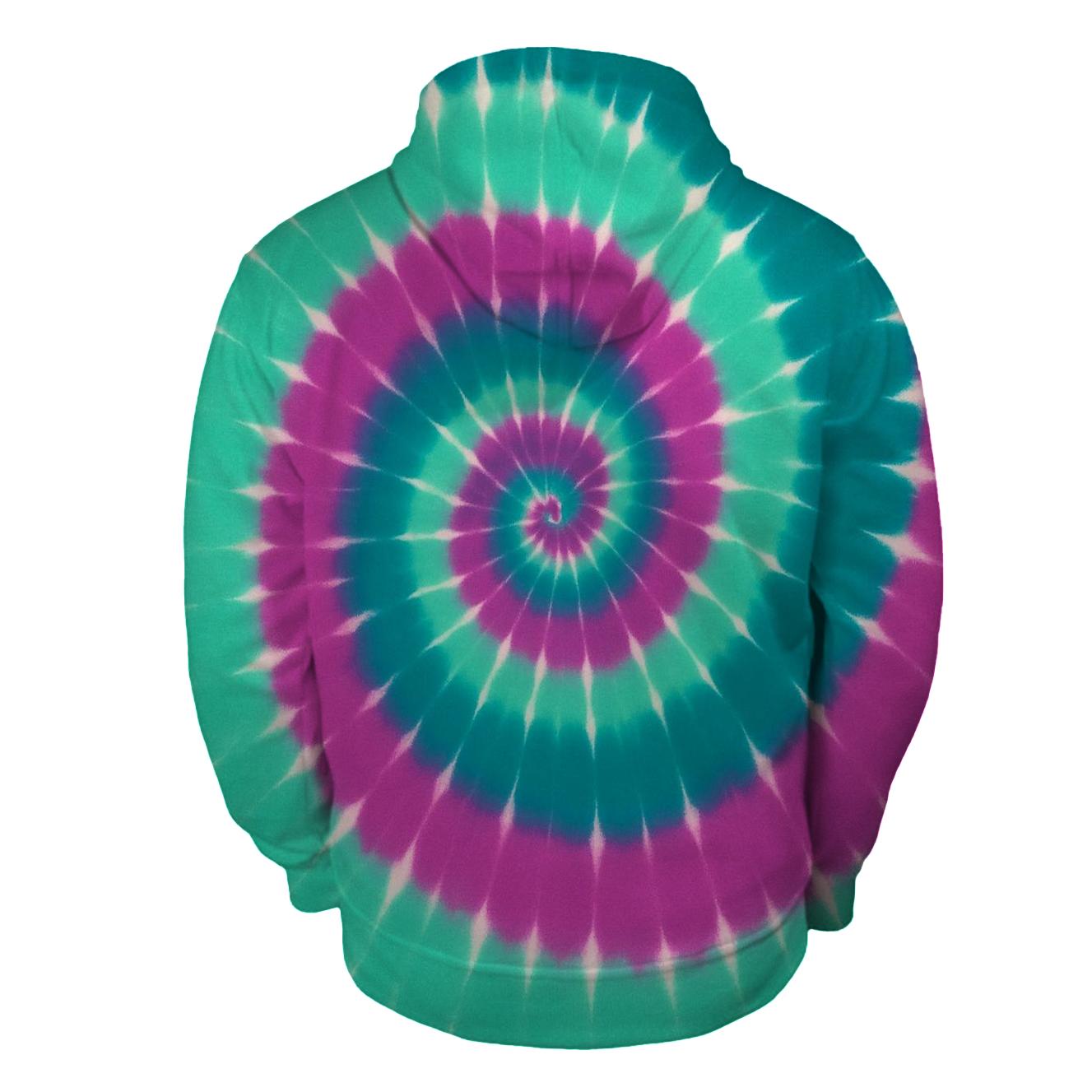 Aurora Spiral Overdye Whirlpool lightweight hoodies
