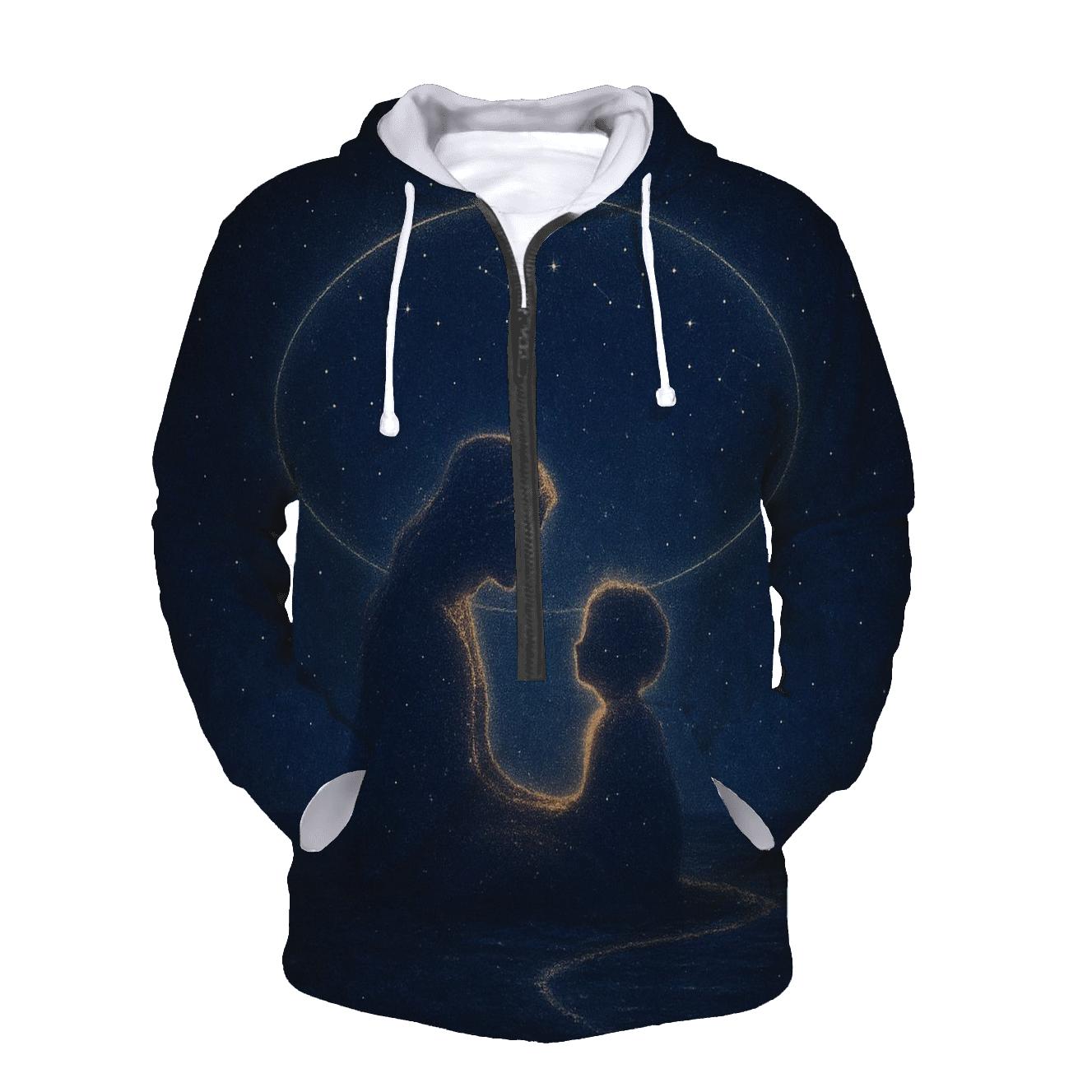 The Quiet Orbit Of Her Love zip-up hoodies