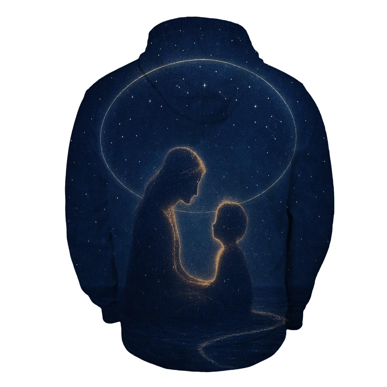 The Quiet Orbit Of Her Love zip-up hoodies