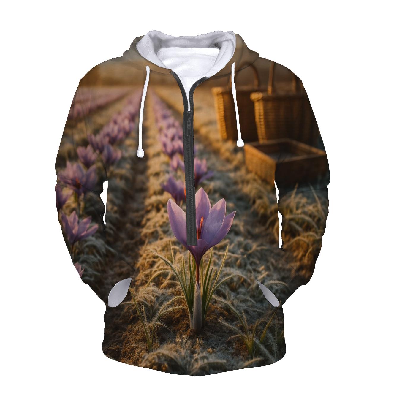 Saffron Crocus Rows After Dawn Frost premium hoodies