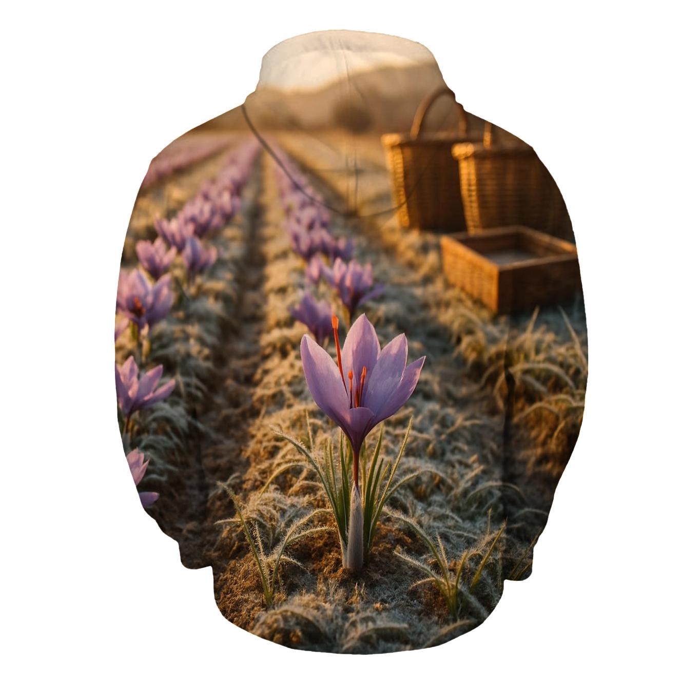 Saffron Crocus Rows After Dawn Frost premium hoodies