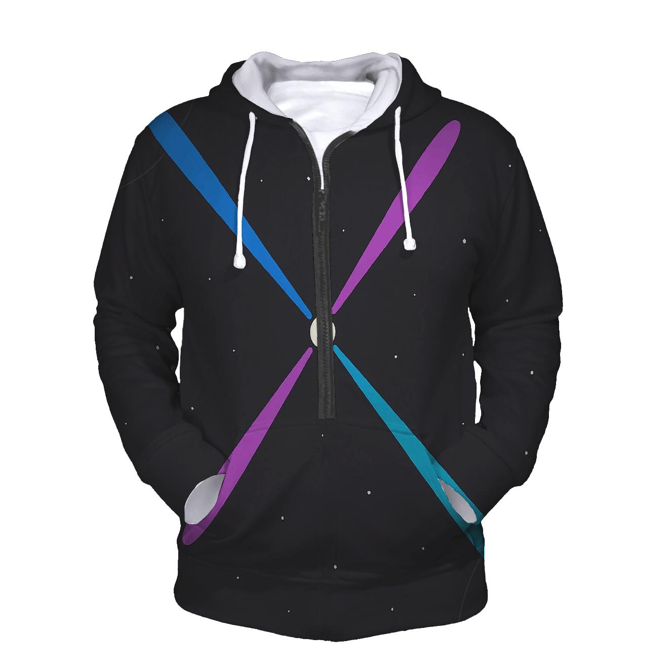 Pulsar Jet Lattice Tapestry printed hoodies