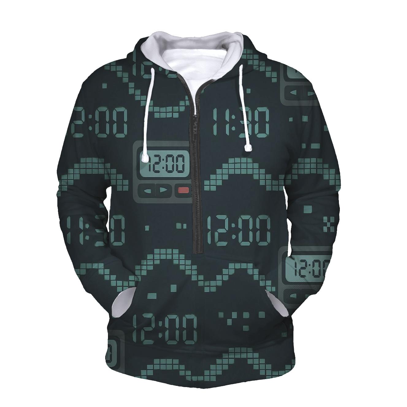 Pager Code Pixel Waves pullover hoodies