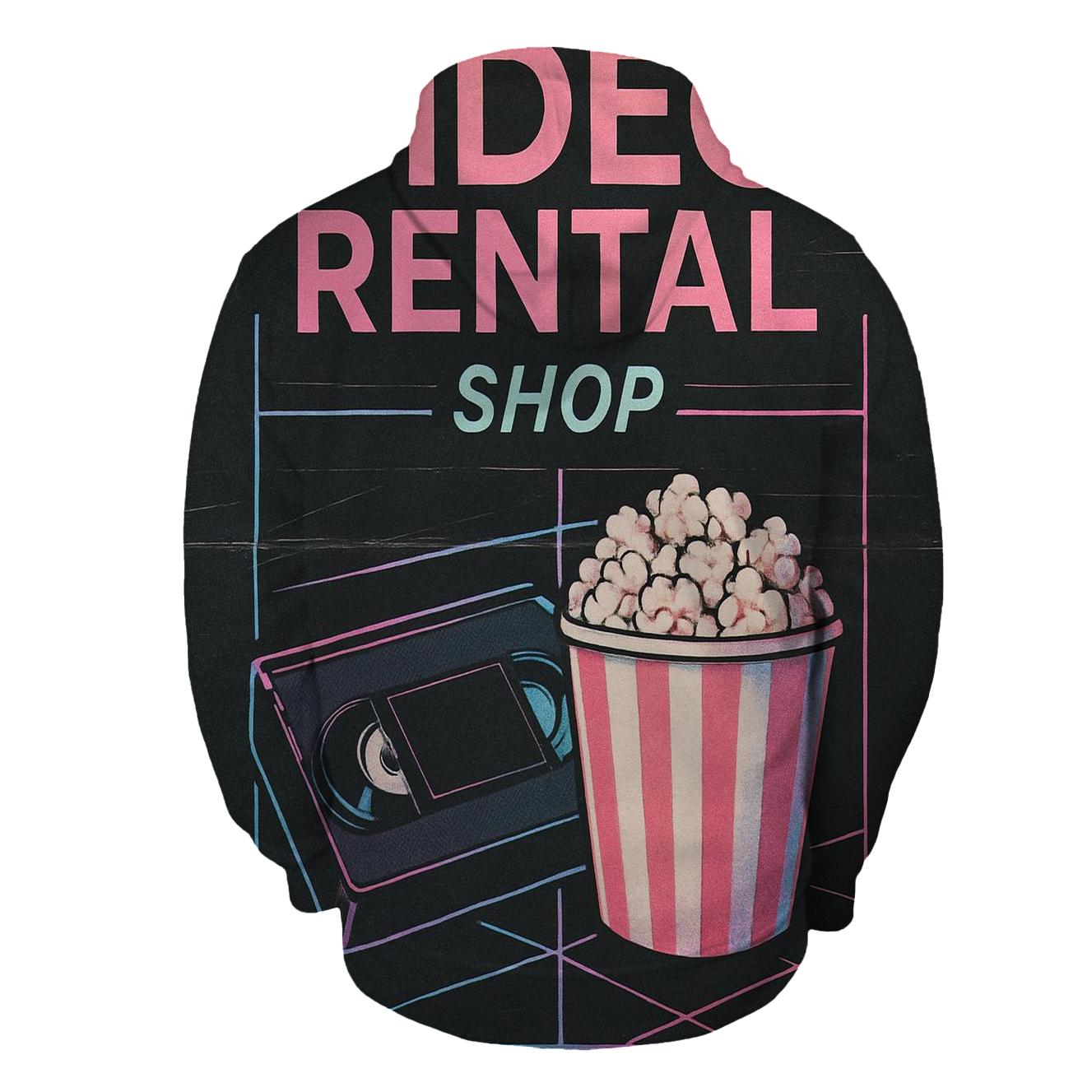 Eighties Video Rental Weekend Poster zip-up hoodies