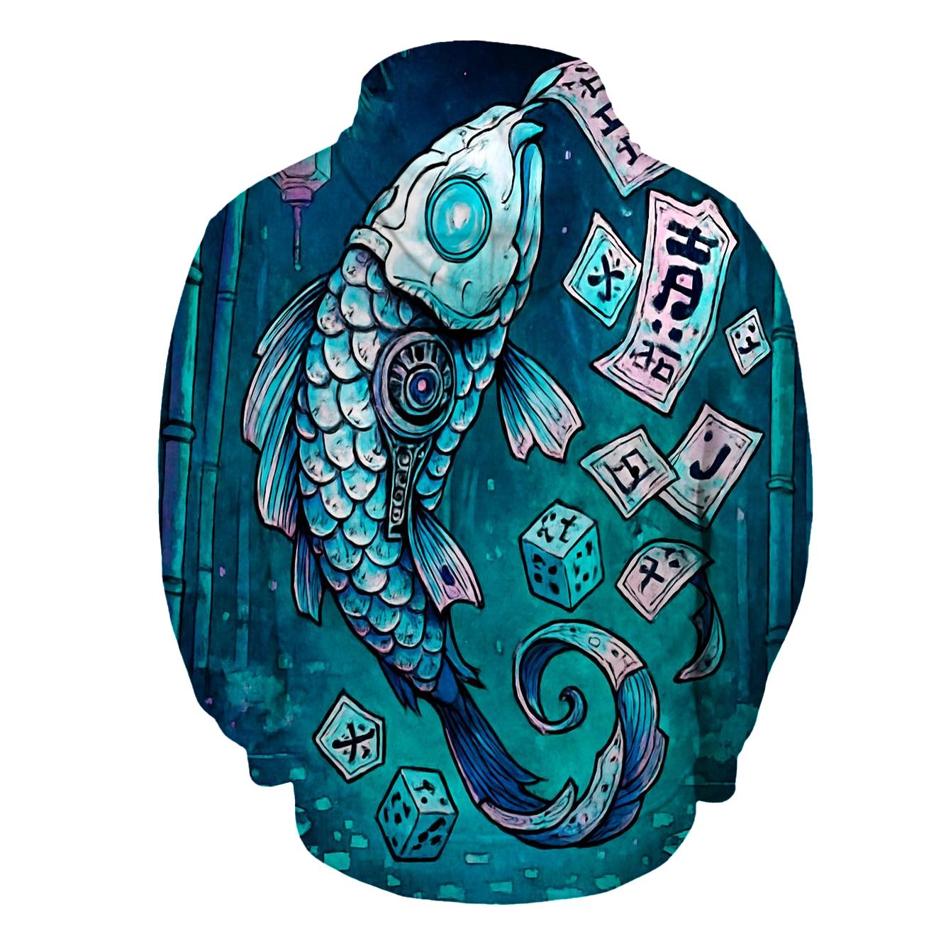 Clockwork Koi Of The Sideways River zip-up hoodies