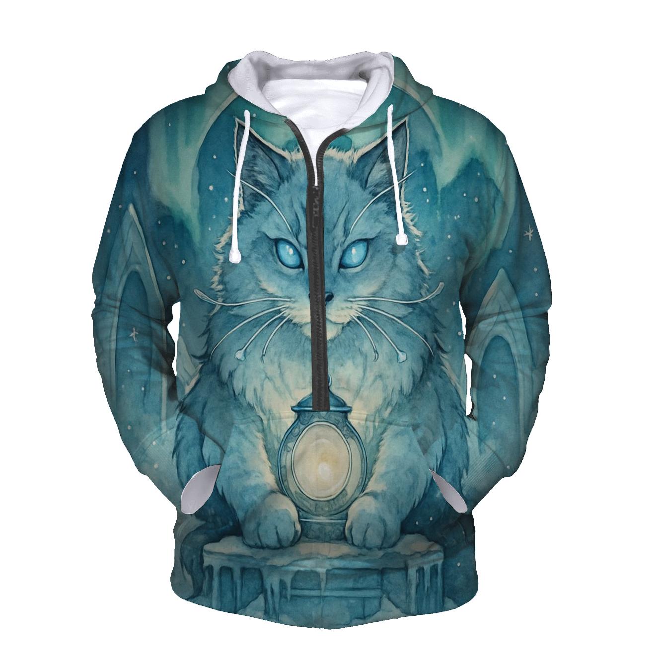 Glacier Lantern Cat Guardian graphic hoodies