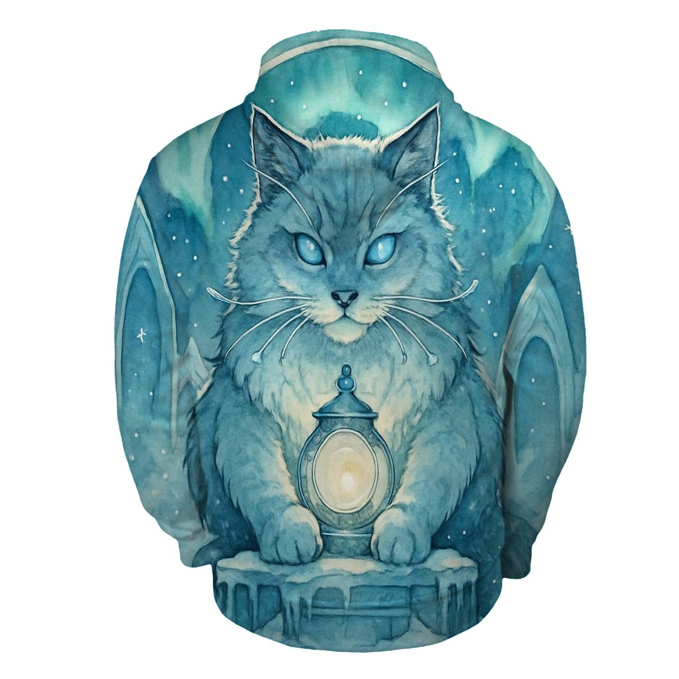 Glacier Lantern Cat Guardian graphic hoodies