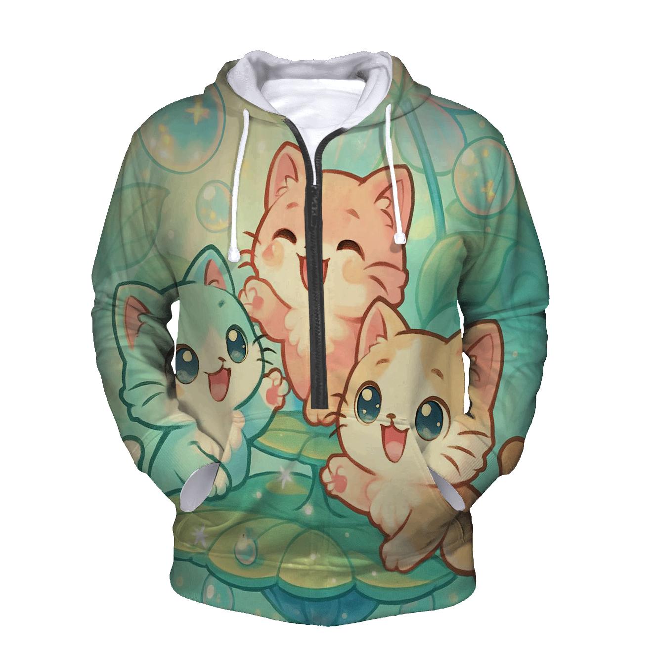 Sky Garden Kitten Carousel pullover hoodies