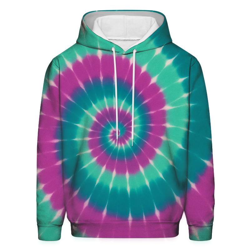 Aurora Spiral Overdye Whirlpool embroidered hoodies