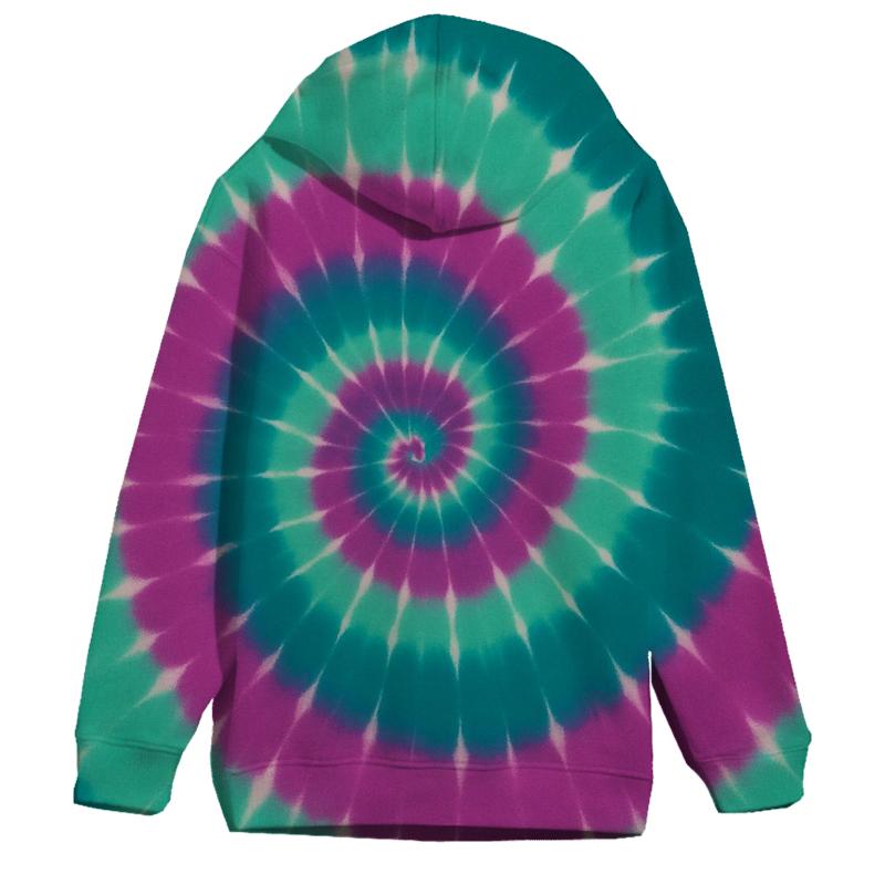 Aurora Spiral Overdye Whirlpool embroidered hoodies