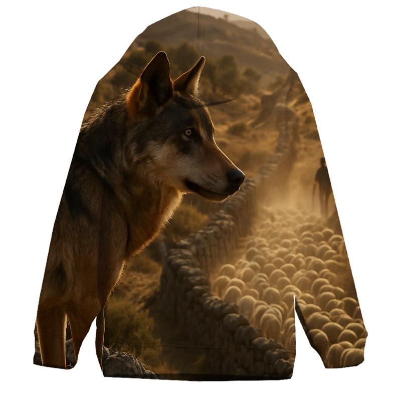 Iberian Wolf At The Transhumance Crossing designer hoodies