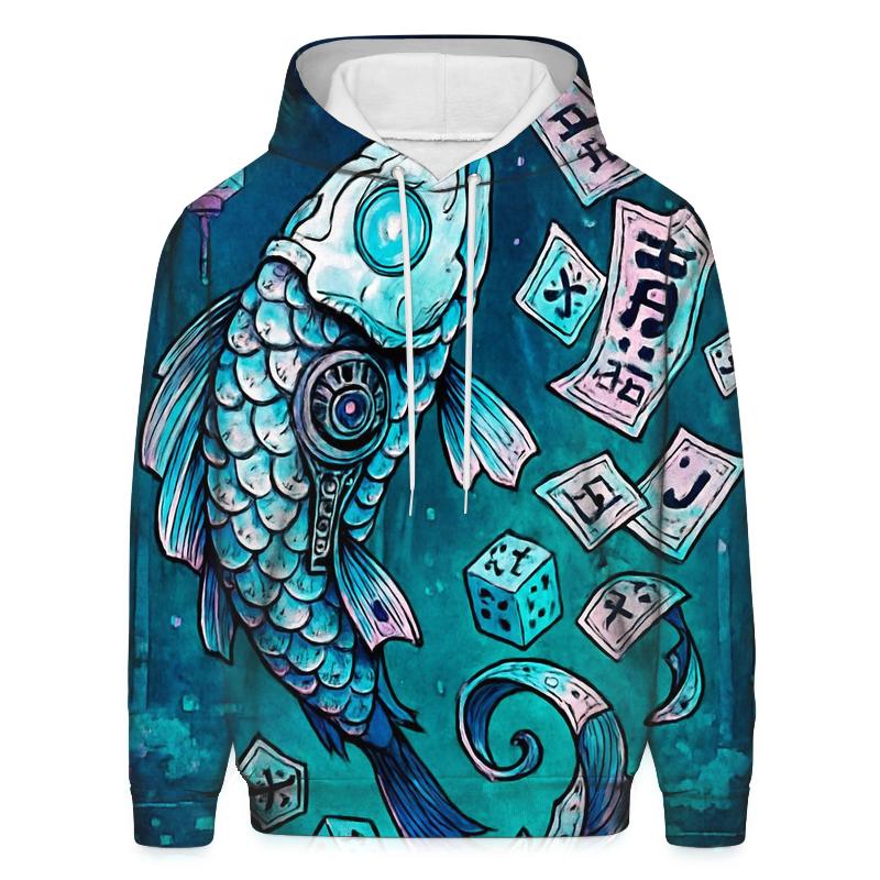 Clockwork Koi Of The Sideways River heavyweight hoodies