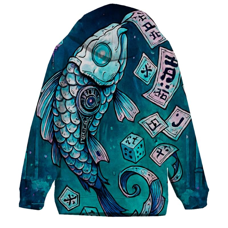 Clockwork Koi Of The Sideways River heavyweight hoodies