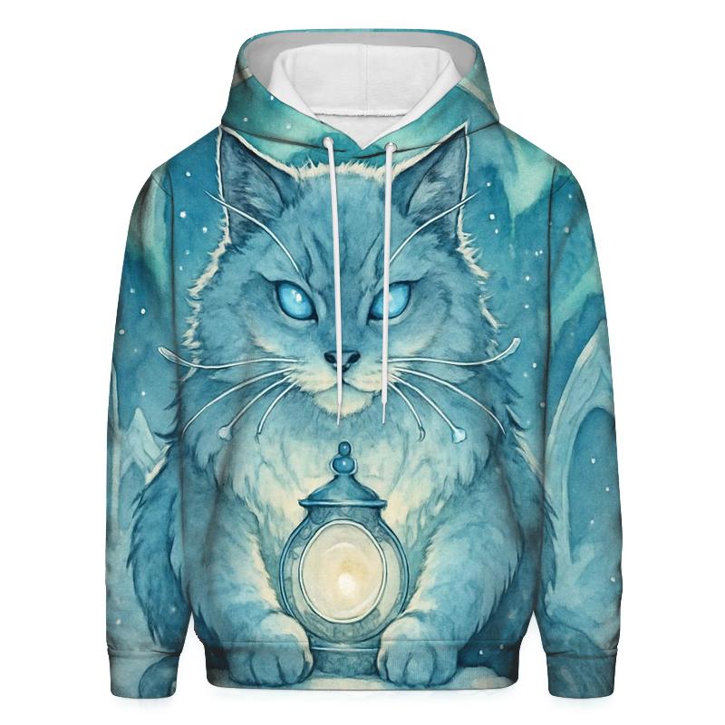 Glacier Lantern Cat Guardian designer hoodies