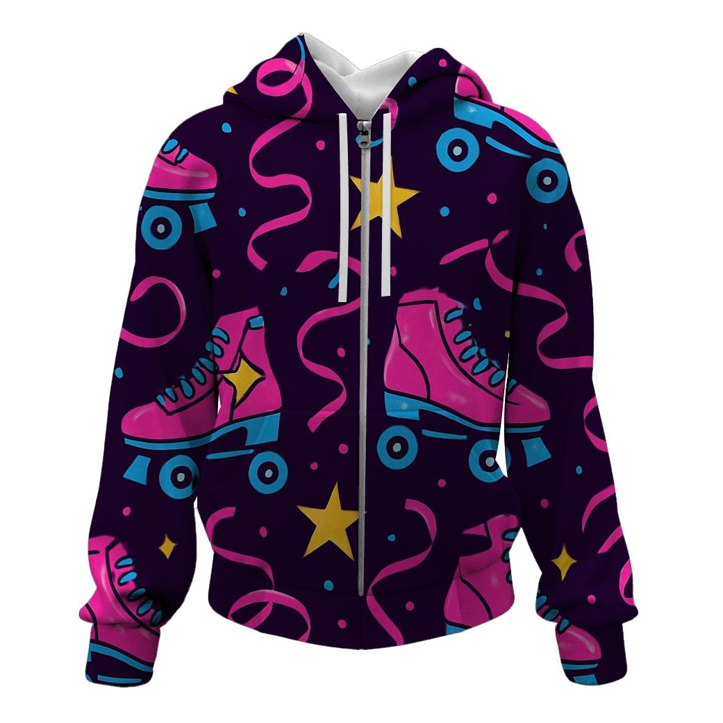 Roller Rink Neon Confetti embroidered hoodies