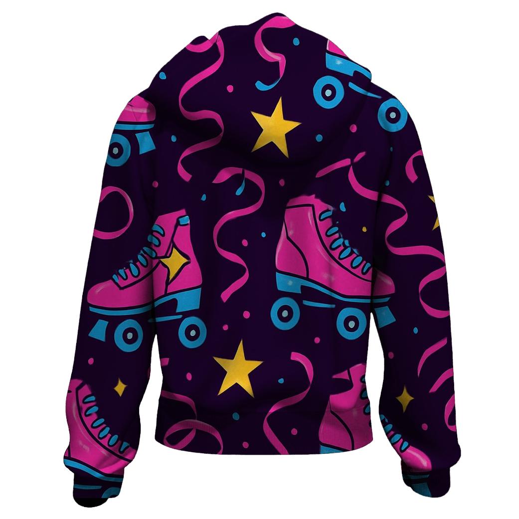 Roller Rink Neon Confetti embroidered hoodies