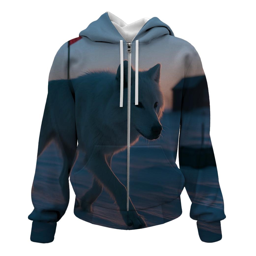 Arctic Wolf Along The Permafrost Survey Line designer hoodies