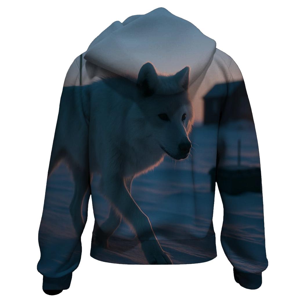 Arctic Wolf Along The Permafrost Survey Line designer hoodies
