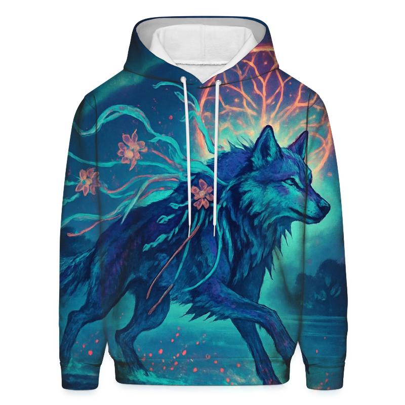 Tideforest Aurora Wolf Runner custom hoodies