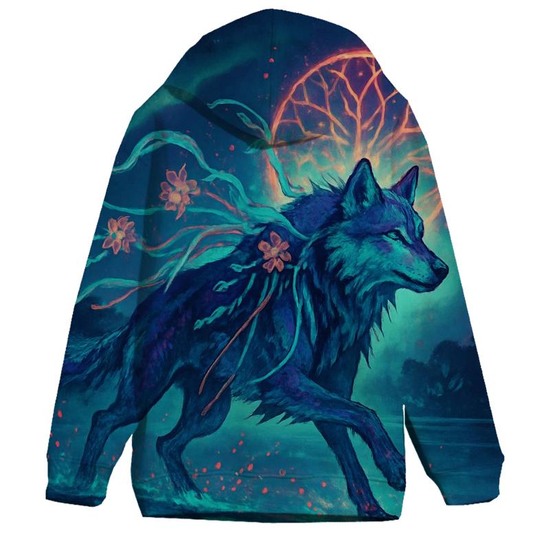 Tideforest Aurora Wolf Runner custom hoodies
