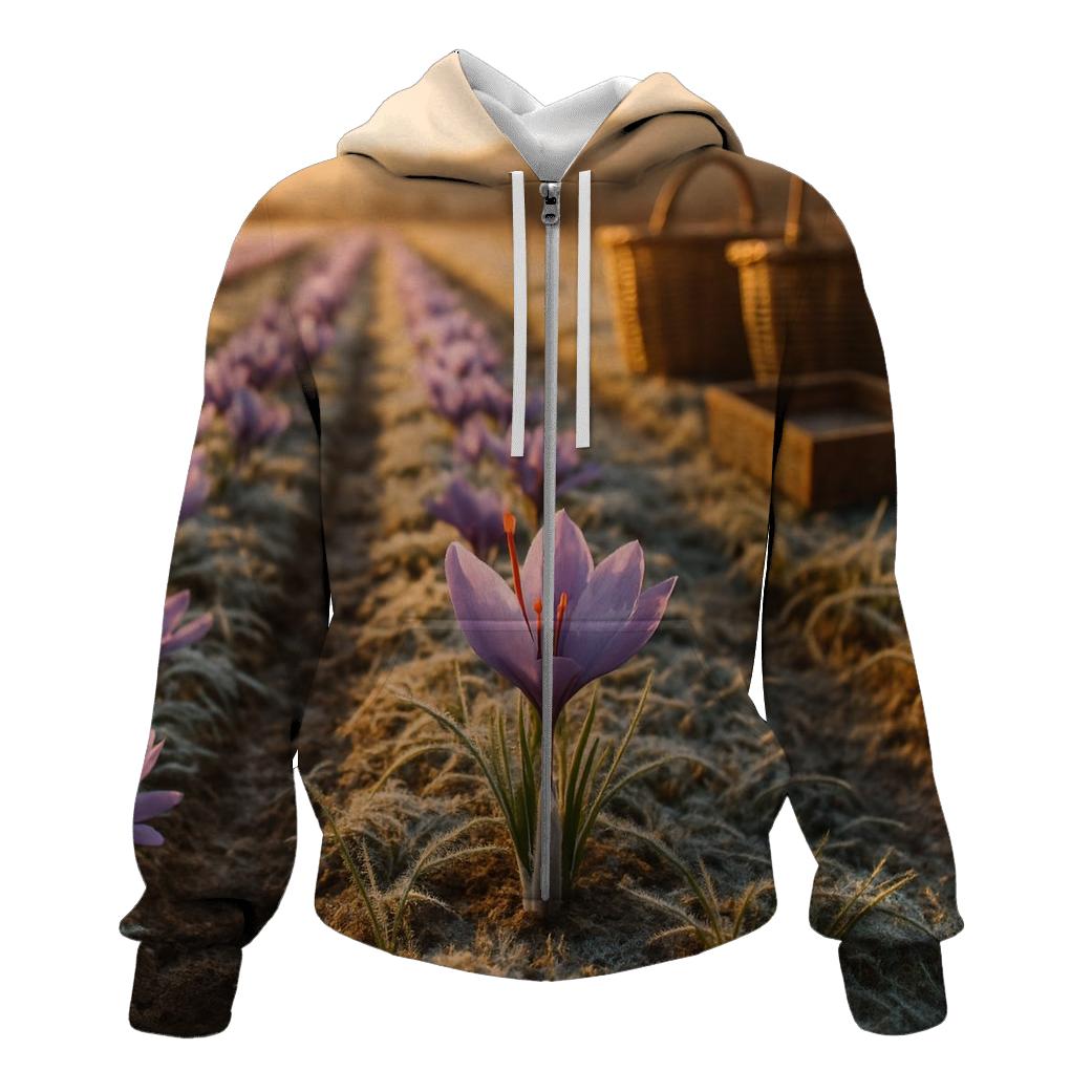 Saffron Crocus Rows After Dawn Frost hoodie designs