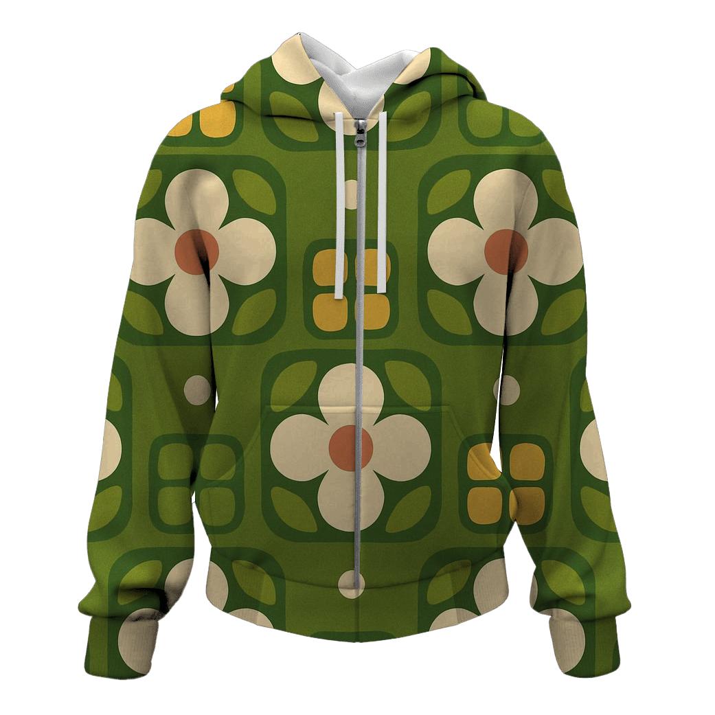 Groovy Kitchen Tile Bloom pullover hoodies