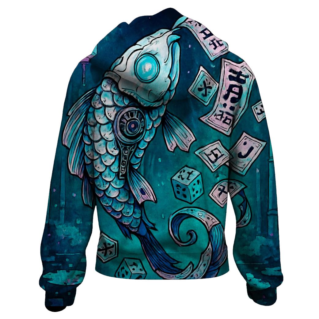 Clockwork Koi Of The Sideways River premium hoodies