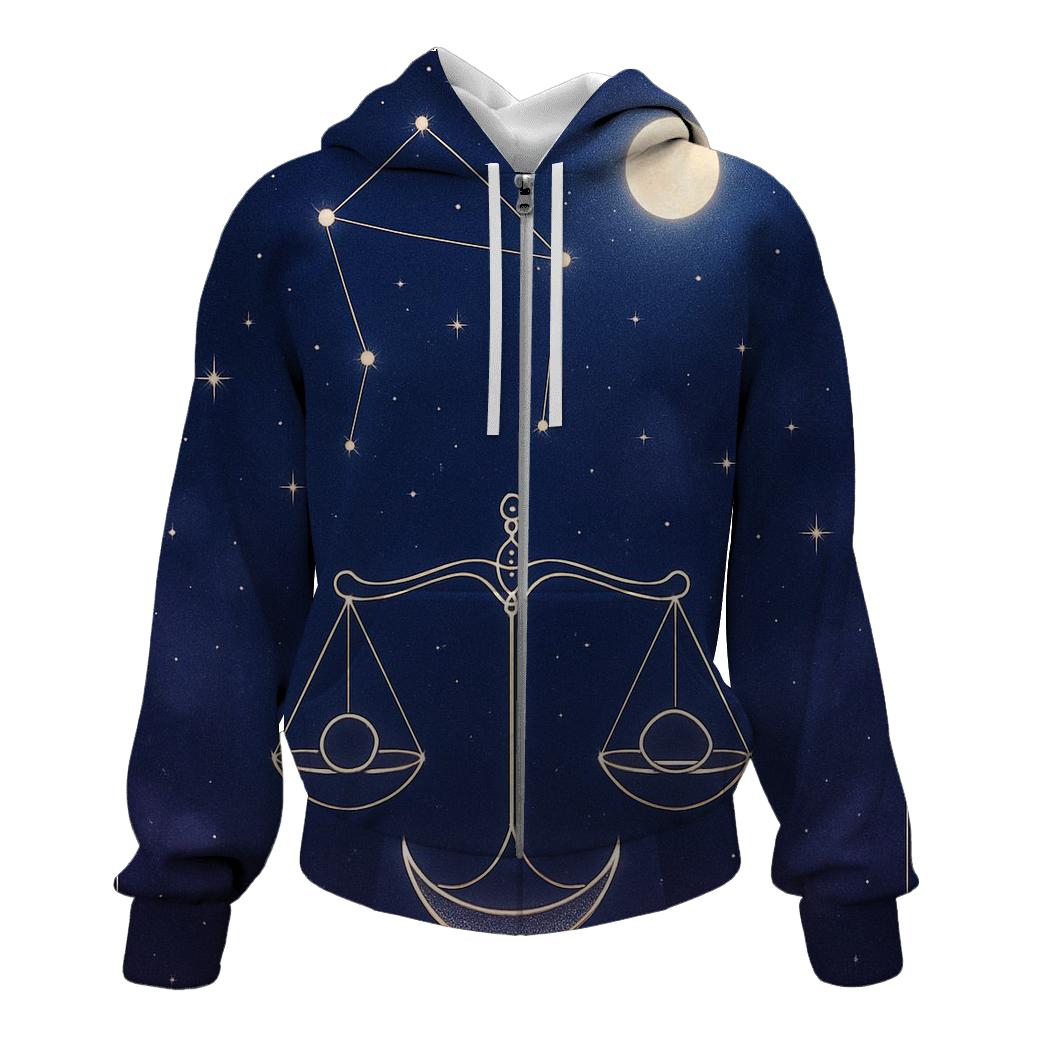 Venus Ruled Libra Moonlit Equinox Scales premium hoodies