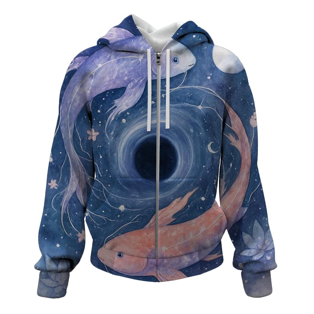 Celestial Koi Black Hole Garden hoodie designs