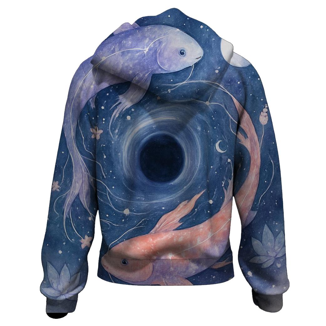 Celestial Koi Black Hole Garden hoodie designs