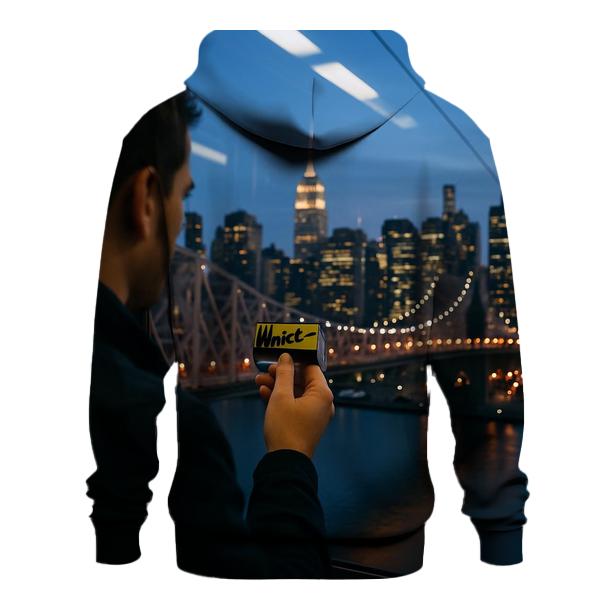 Blue Hour Tram Window Over Midtown graphic hoodies