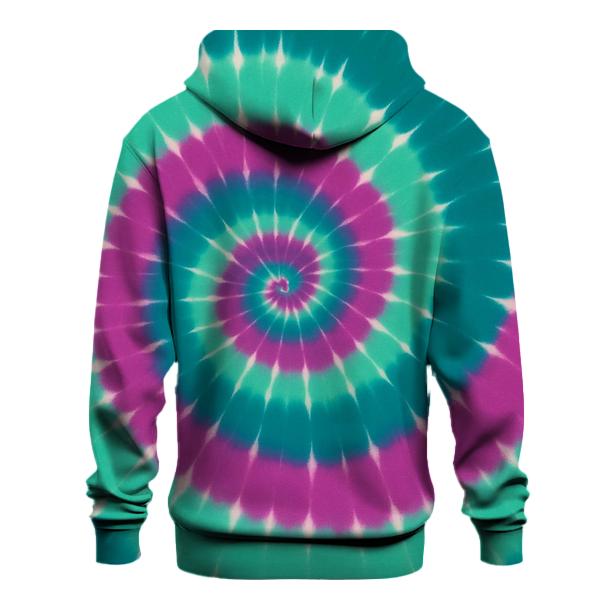Aurora Spiral Overdye Whirlpool printed hoodies