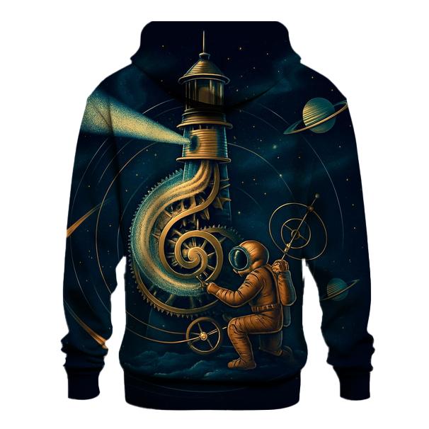 Clockwork Nebula Lighthouse designer hoodies