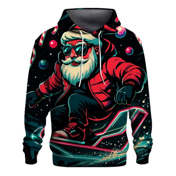 Neon Sleigh Night Rider Santa hoodies fashion