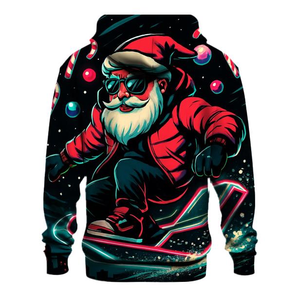 Neon Sleigh Night Rider Santa hoodies fashion