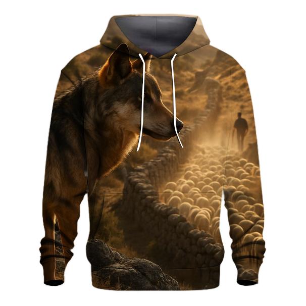 Iberian Wolf At The Transhumance Crossing printed hoodies