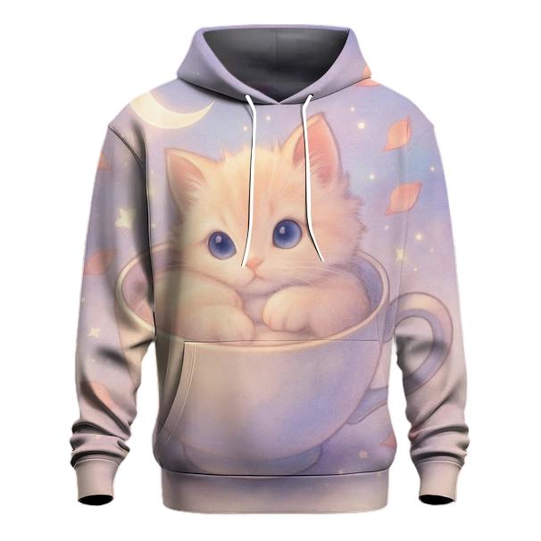 Moonlit Teacup Kitten Reverie custom hoodies