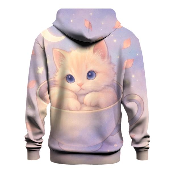 Moonlit Teacup Kitten Reverie custom hoodies