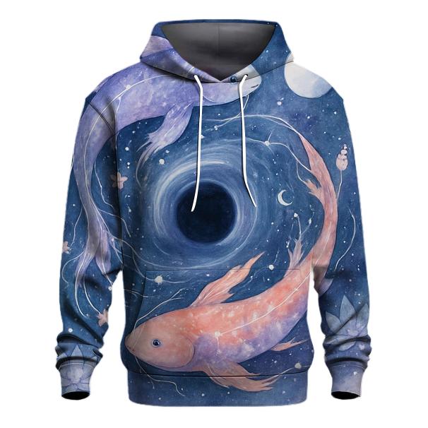 Celestial Koi Black Hole Garden lightweight hoodies