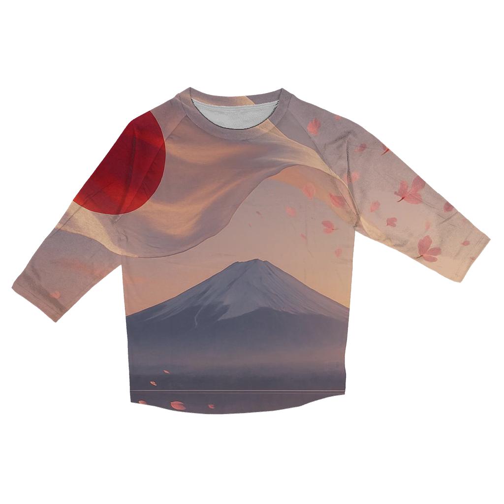 Aurora Over Mount Fuji Flag Dream custom 3/4 sleeve shirts
