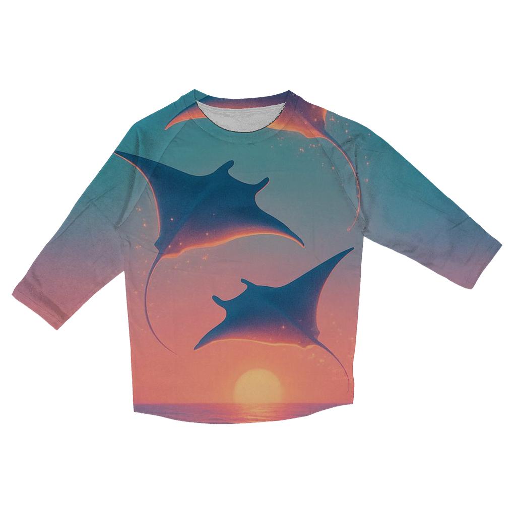 Manta Rays Of The Afterglow Sea personalized 3/4 sleeve tees