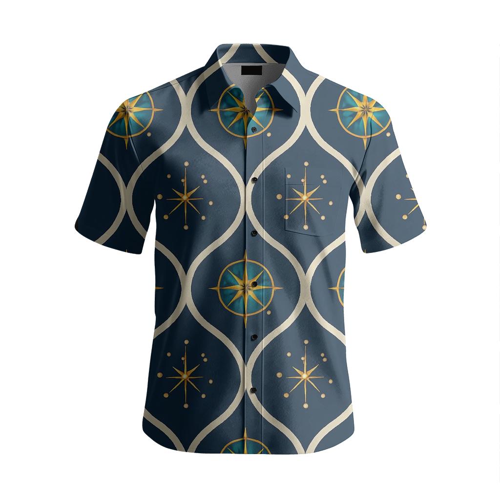 Celestial Ogee Star Compass Lattice custom embroidered shirts
