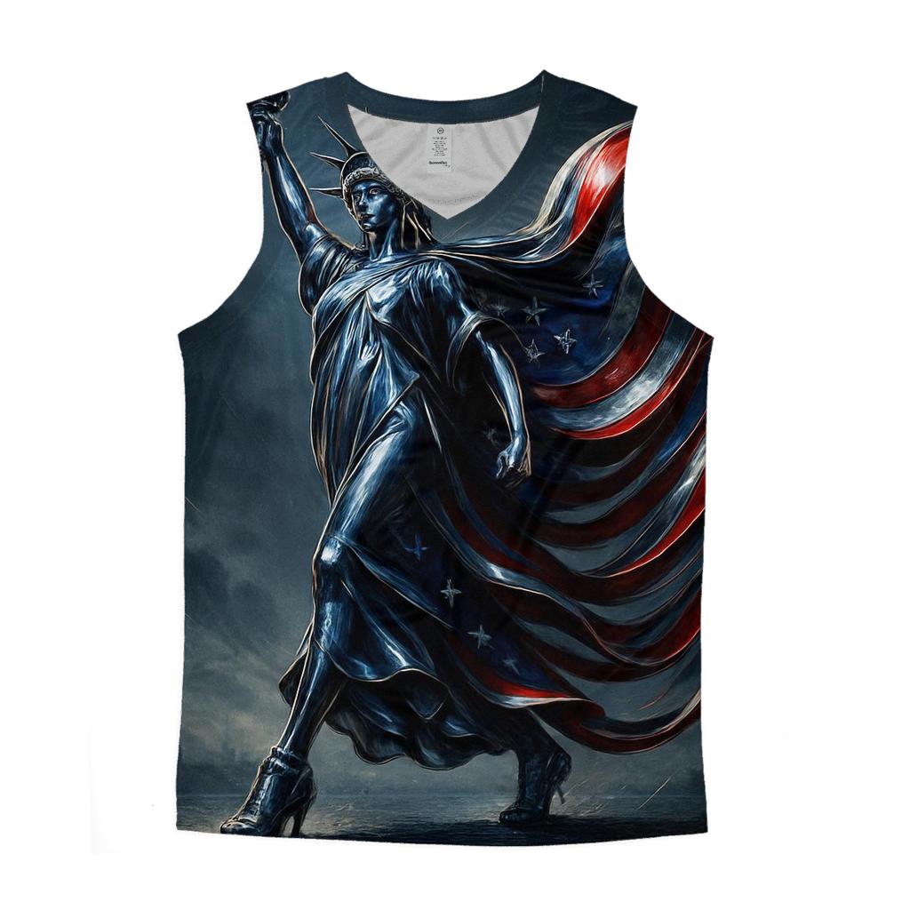 Chrome Liberty Surge Flag personalized athletic tanks