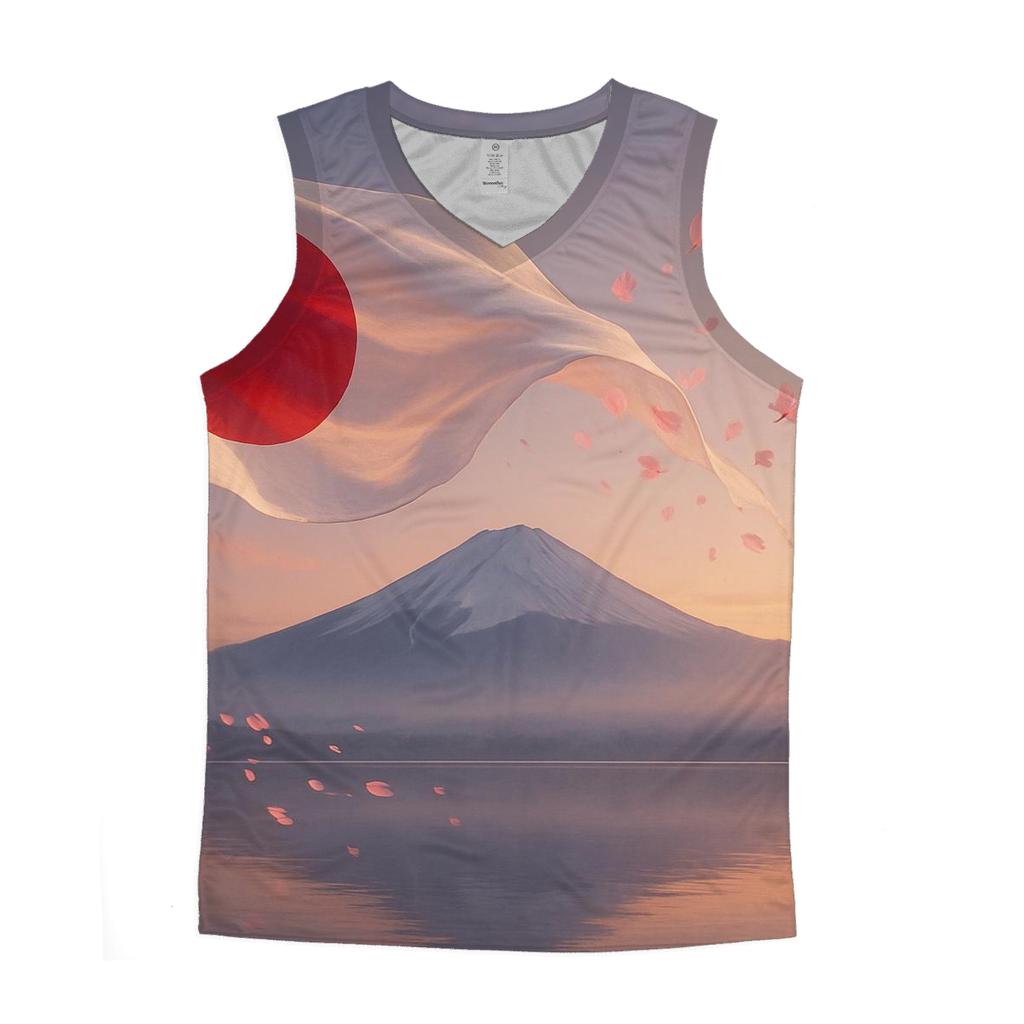 Aurora Over Mount Fuji Flag Dream trendy fitted tank tops