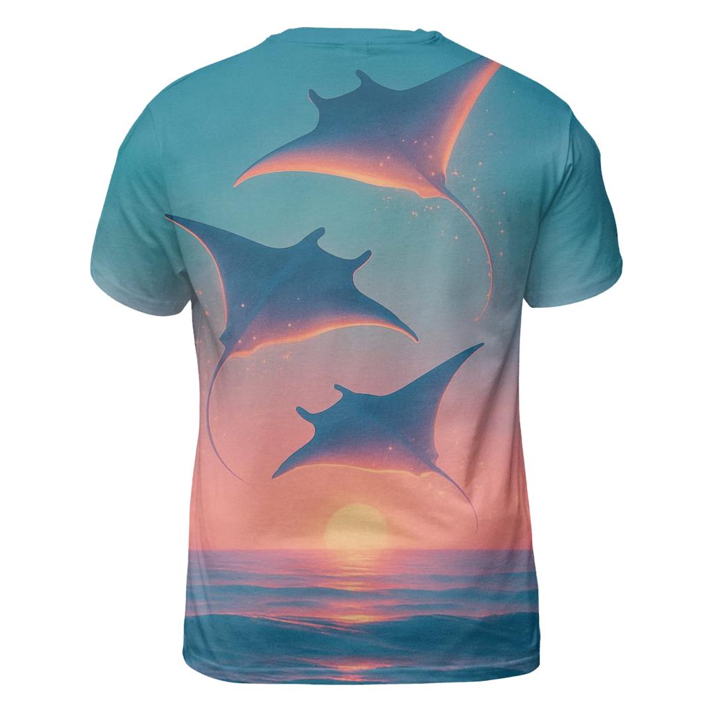 Manta Rays Of The Afterglow Sea unique graphic print tees