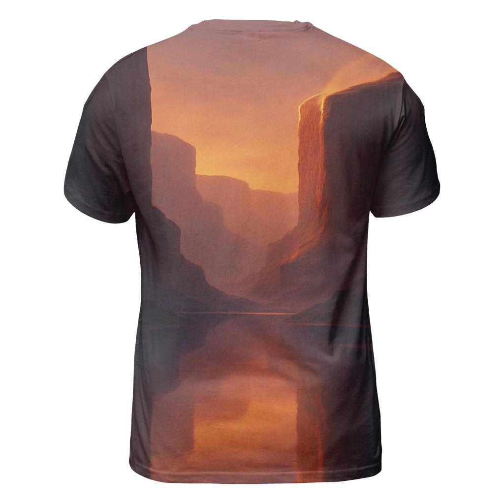 Canyon Mirror At Golden Dusk artistic all-over print tops