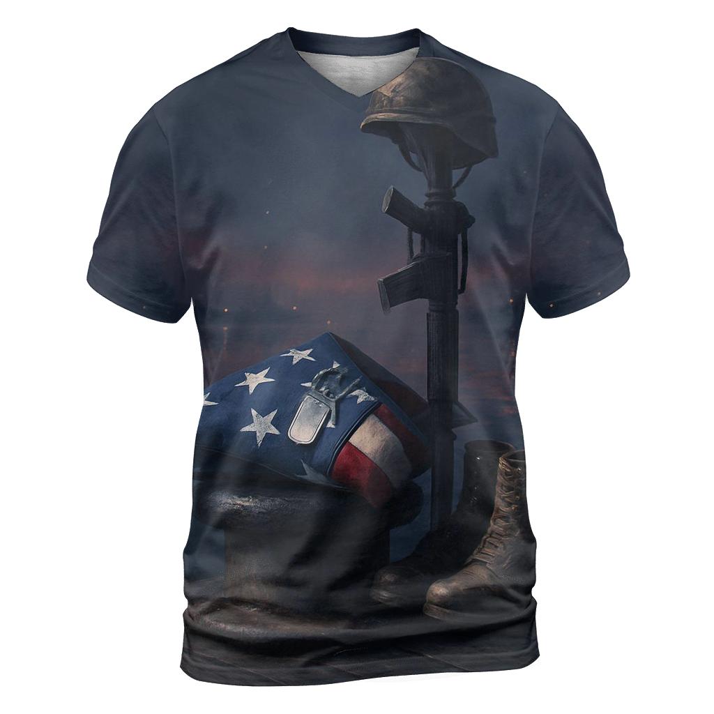 Memorial Harbor Folded Flag Vigil custom all-over print shirts
