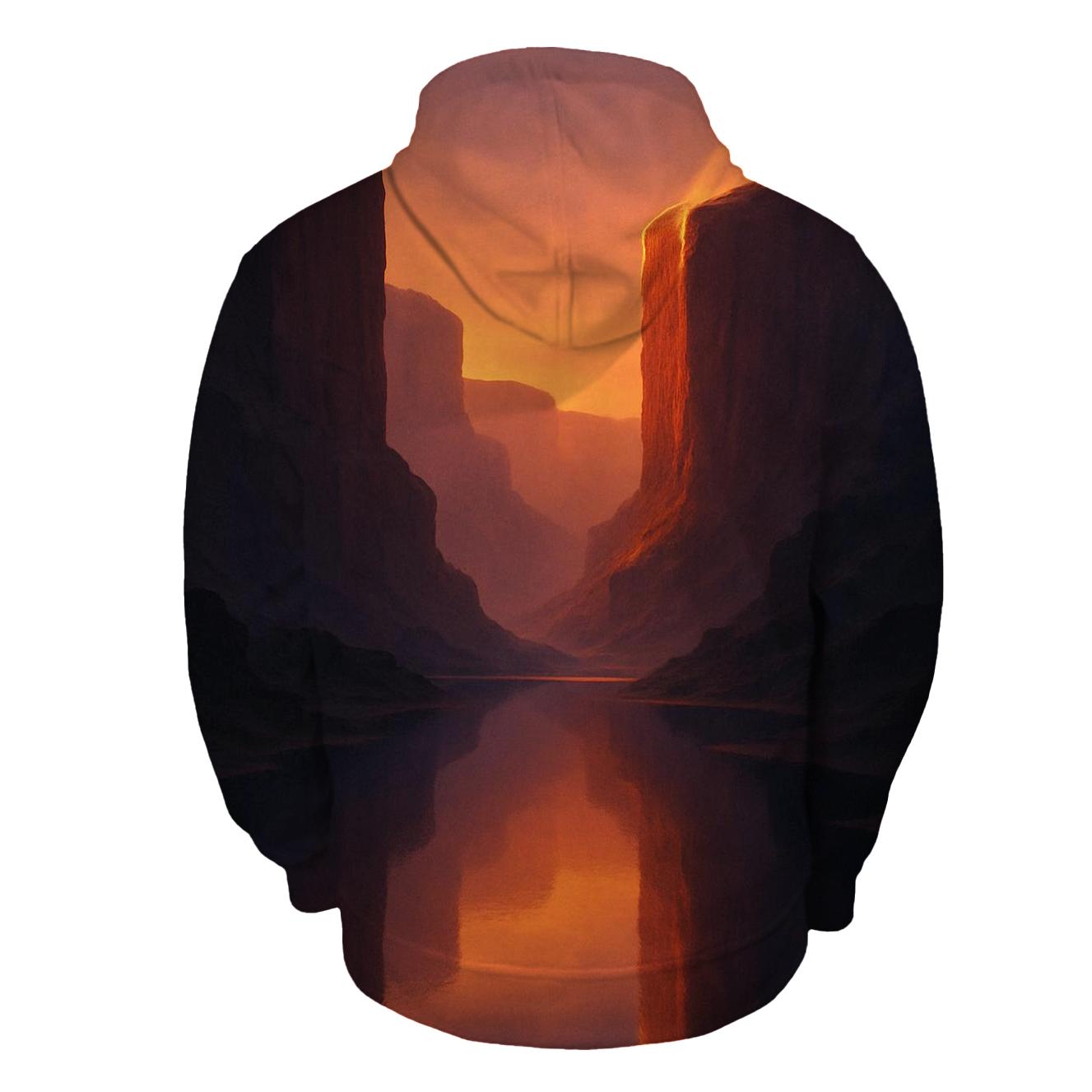 Canyon Mirror At Golden Dusk heavyweight hoodies